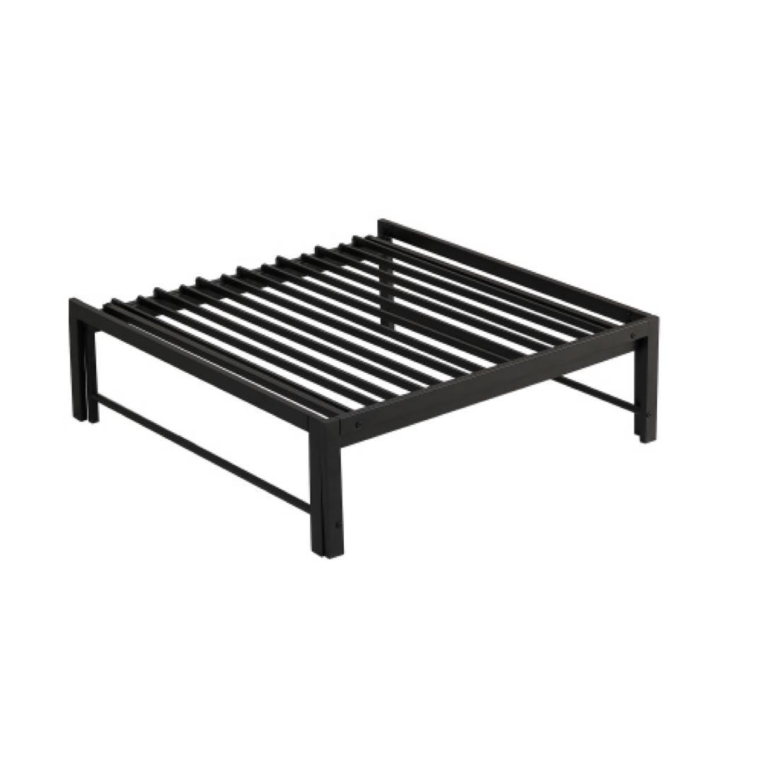 シングルサイズ スチール製ベッドフレーム ブラック・ホワイト