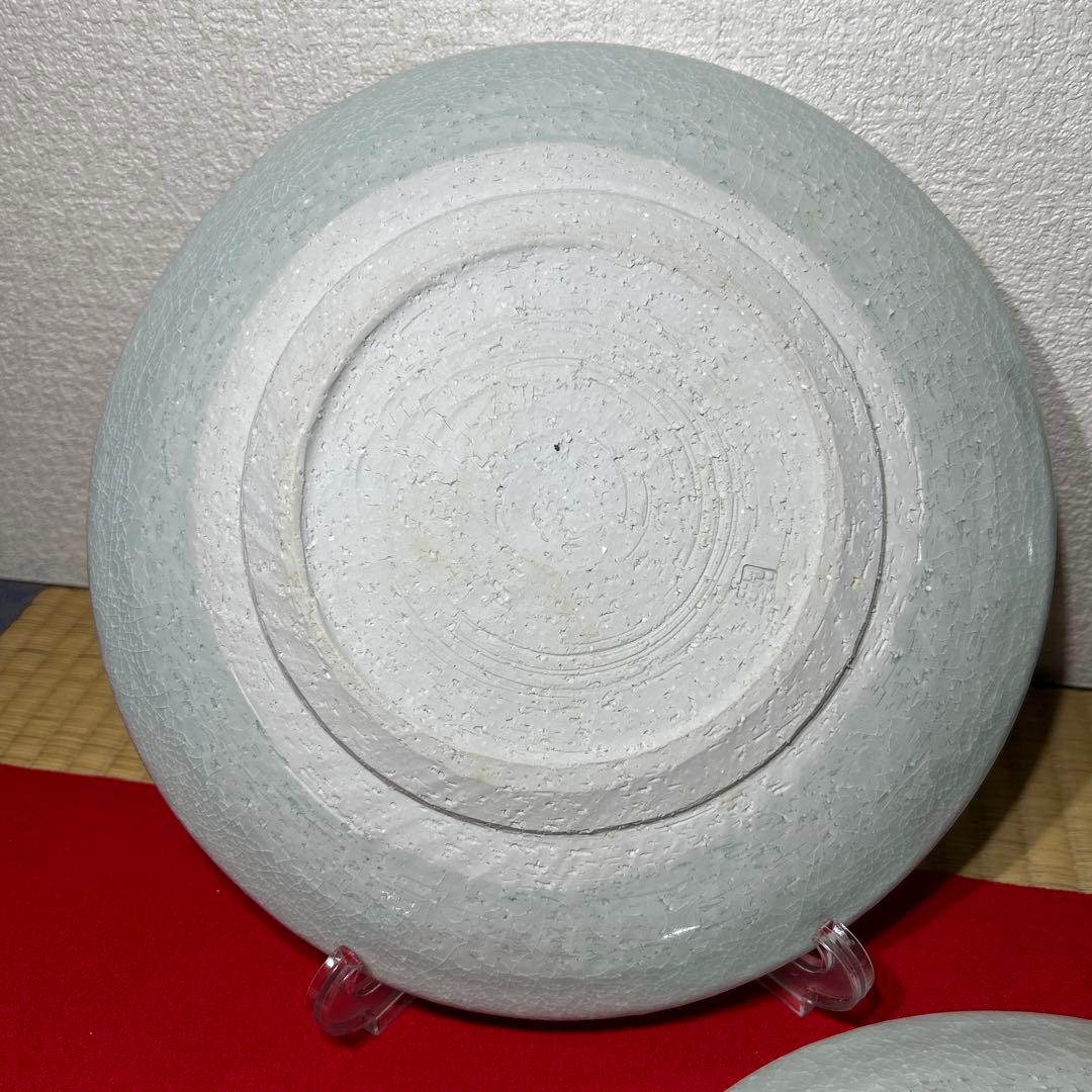 青白磁プレート　笠取　士半窯　荒木義隆　5客セット