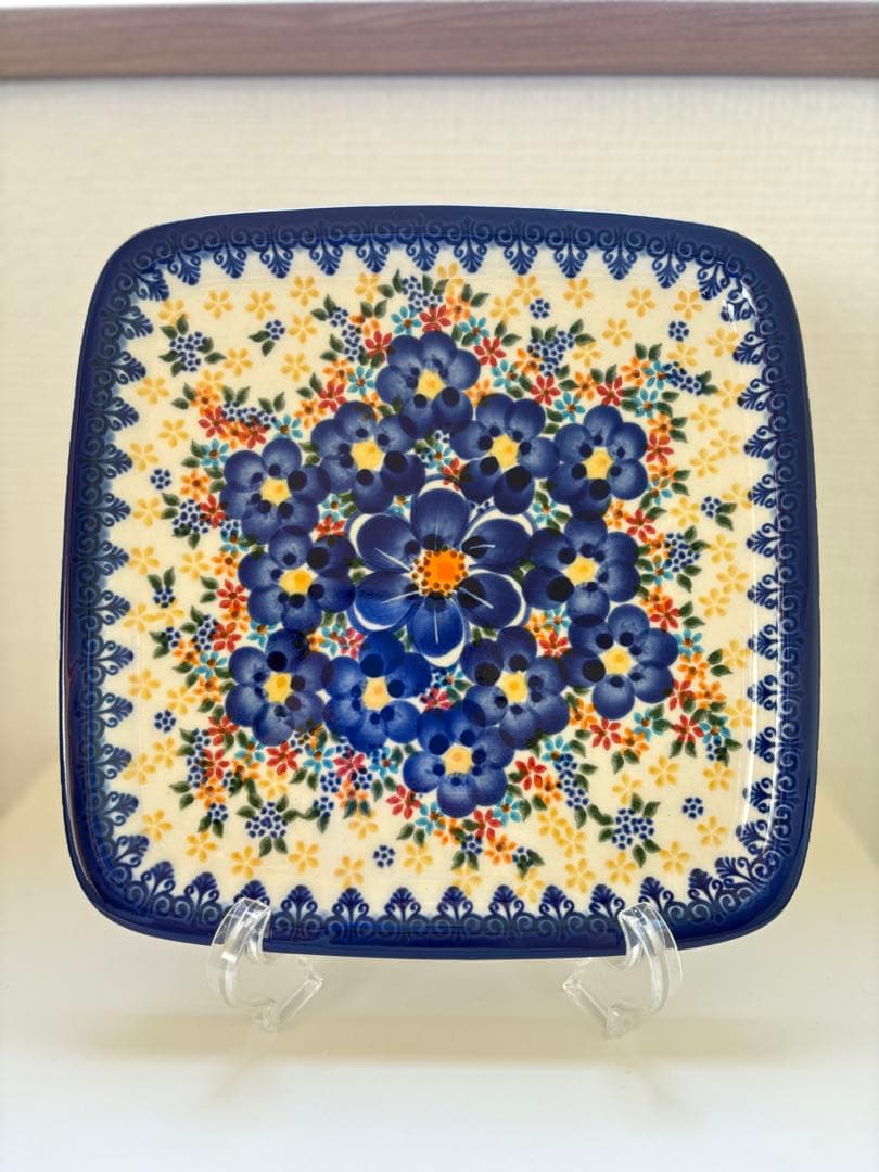 ポーリッシュポタリー ポーランド食器 スクエア皿 1枚 新品正規品