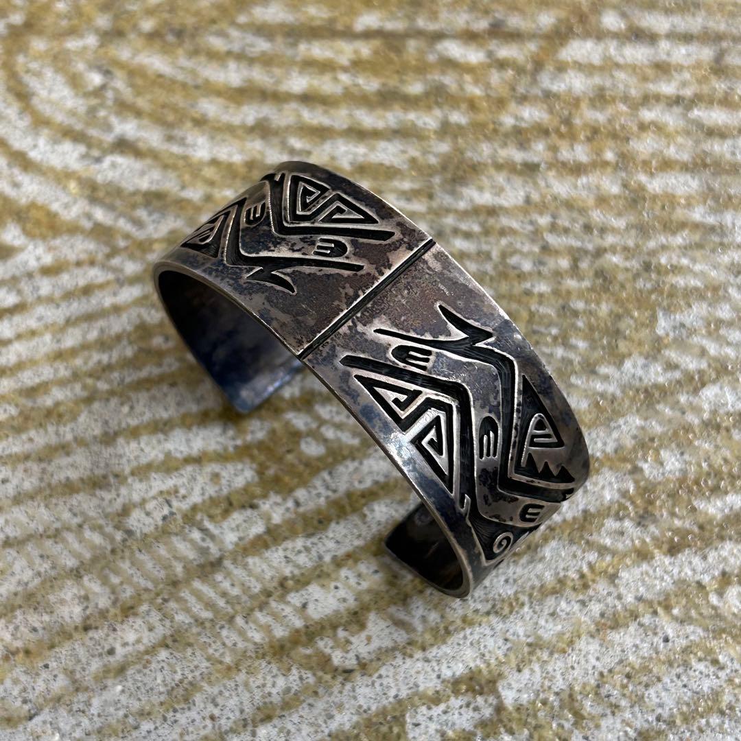 ホピ族　オールド　オーバーレイバングル　インディアンジュエリー