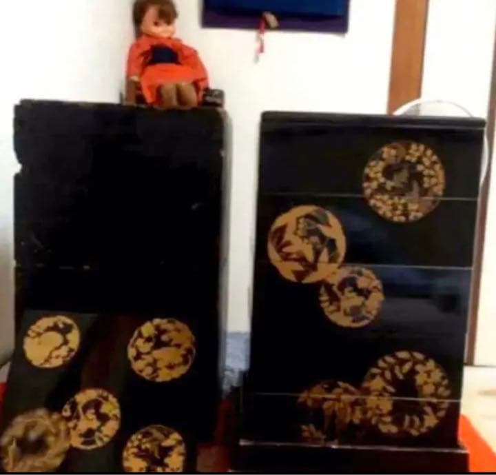 骨董品  明治時代 輪島塗平蒔絵重箱