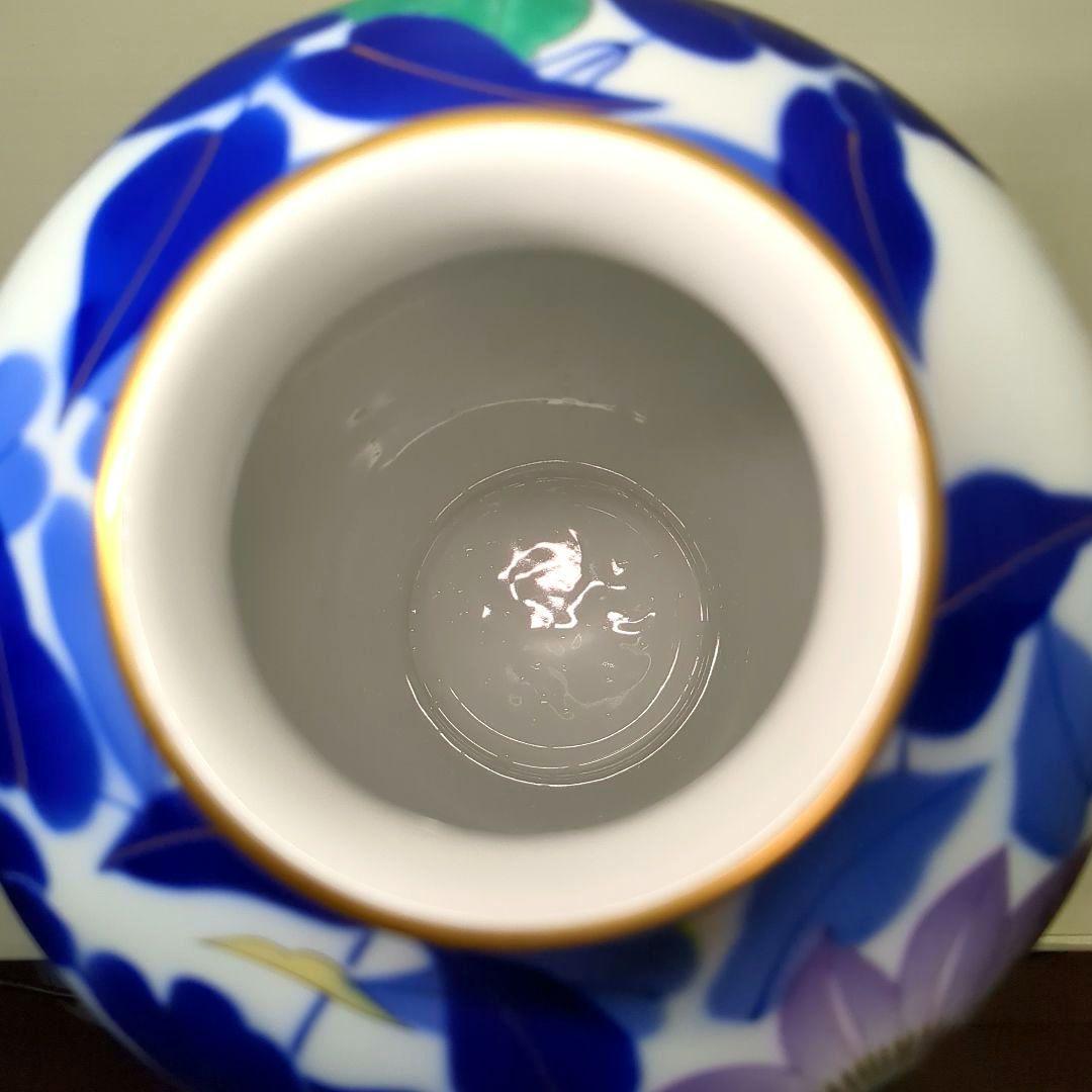 香蘭社　花草　鉄仙花　花瓶　飾り壺　１個　高さ約31センチ