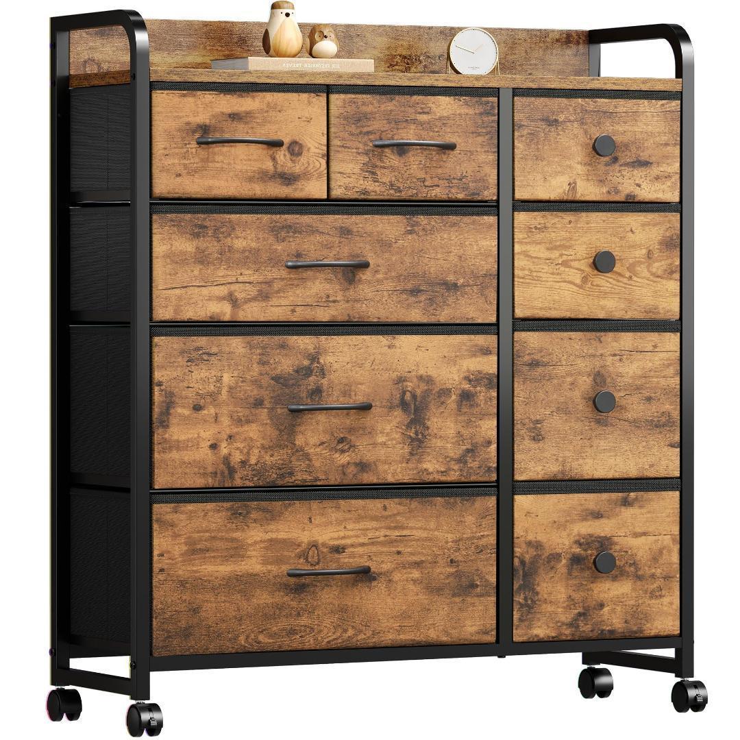 タンス チェスト 4段9杯 収納 おしゃれ キャスター付き 収納 衣装