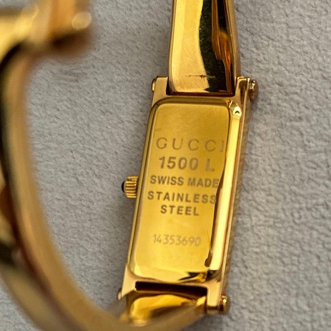 E*y様 【止まってます】GUCCI 1500L バングルウォッチ ピンクシェル