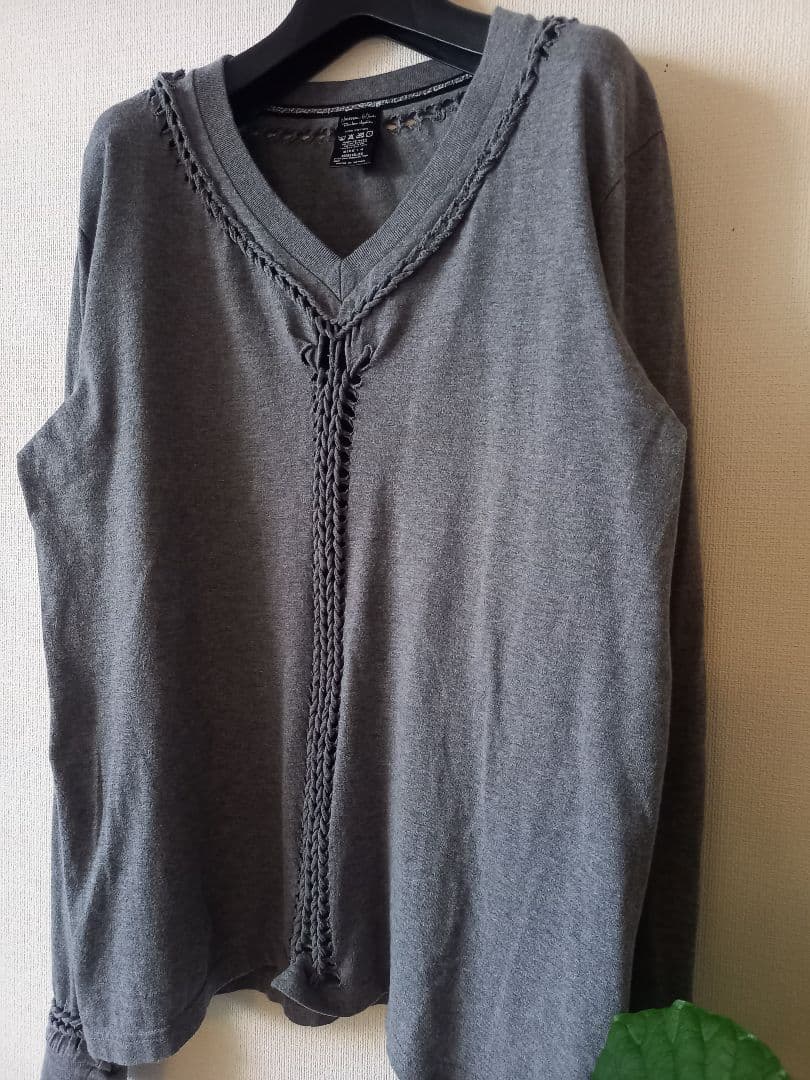 NUMBER (N)INE☆ジョージ期☆Vネック長袖Tシャツ☆４☆グレー☆美品