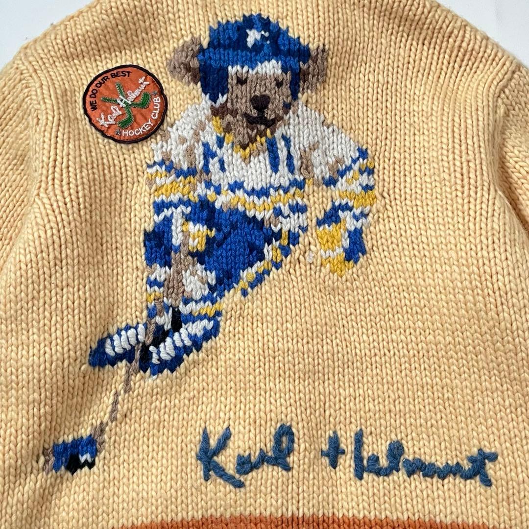 【美品】カールヘルム　カウチン ニット　テディベア　　カーディガン　ピンクハウス