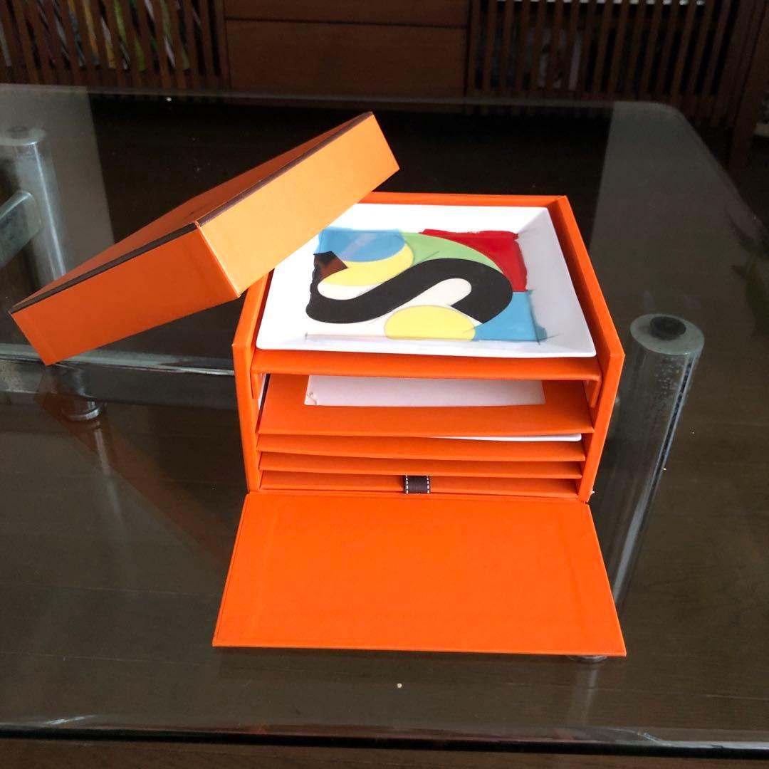 エルメス　四角　飾り皿×菓子皿セット