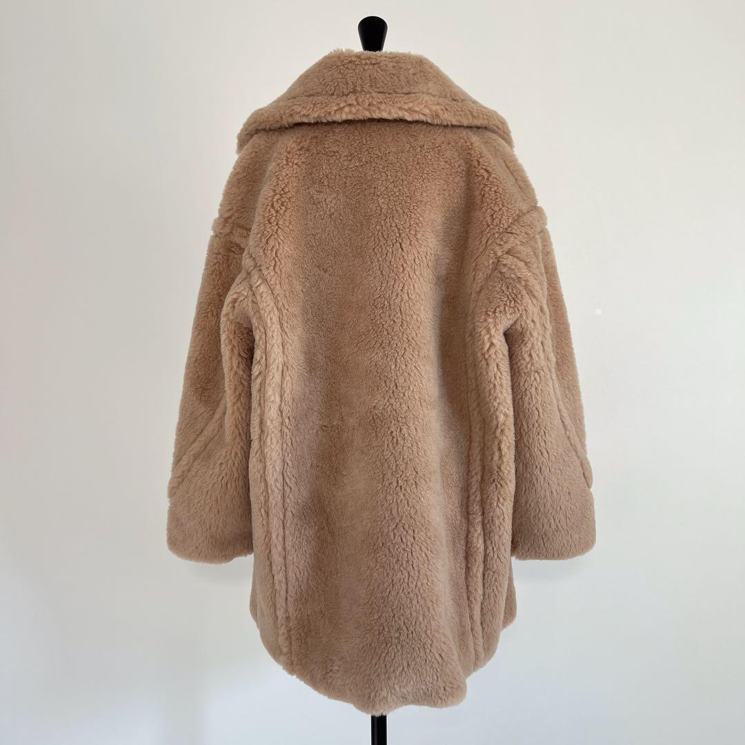 新品未使用 ベアミディアム丈 テディコート ミルクティーベージュ