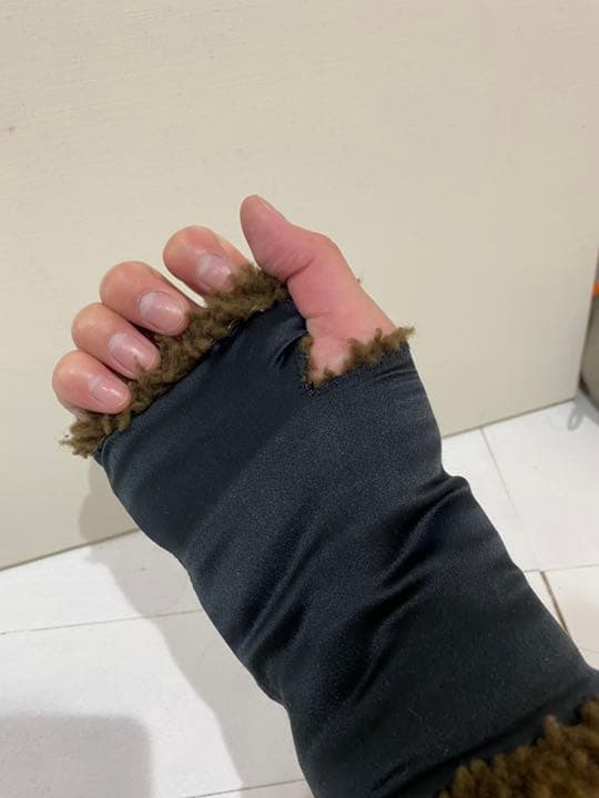 最初期　マルジェラ 05AW オープングローブ　手袋　ボア　シルク