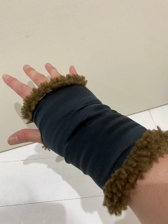 最初期　マルジェラ 05AW オープングローブ　手袋　ボア　シルク