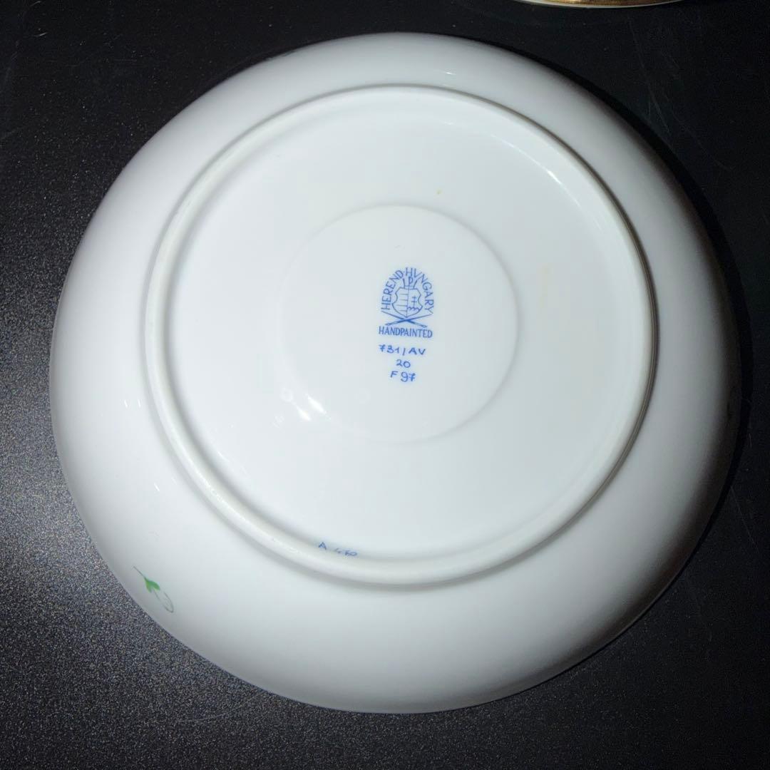 も*も様 ヘレンド　アポニーグリーン　フルーツソーサー　5枚セット　洋食器　陶器