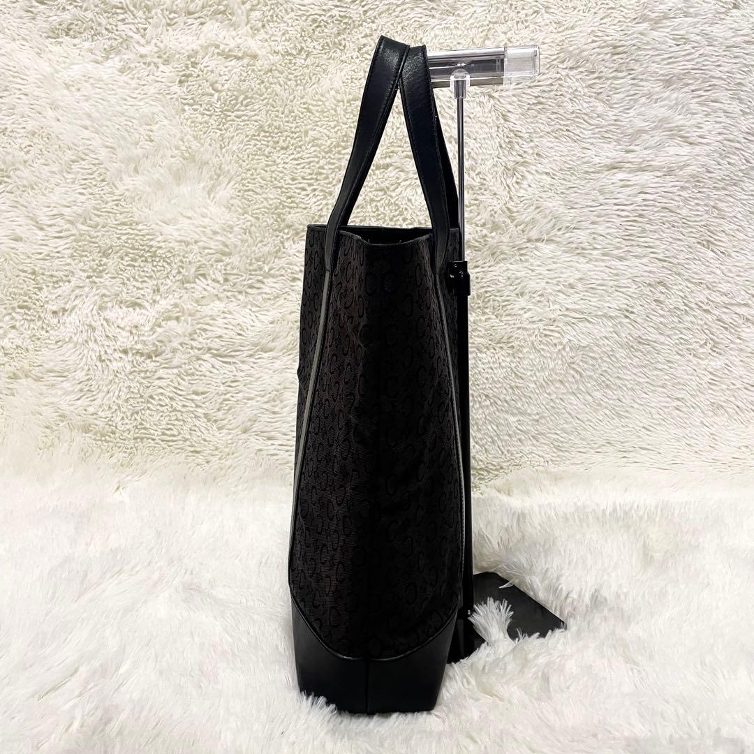 CELINE セリーヌ マカダム柄 トートバッグ ブラック レザー切替 A4可