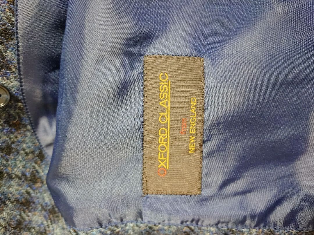 Harris Tweed ステンカラーコート 青系チェック