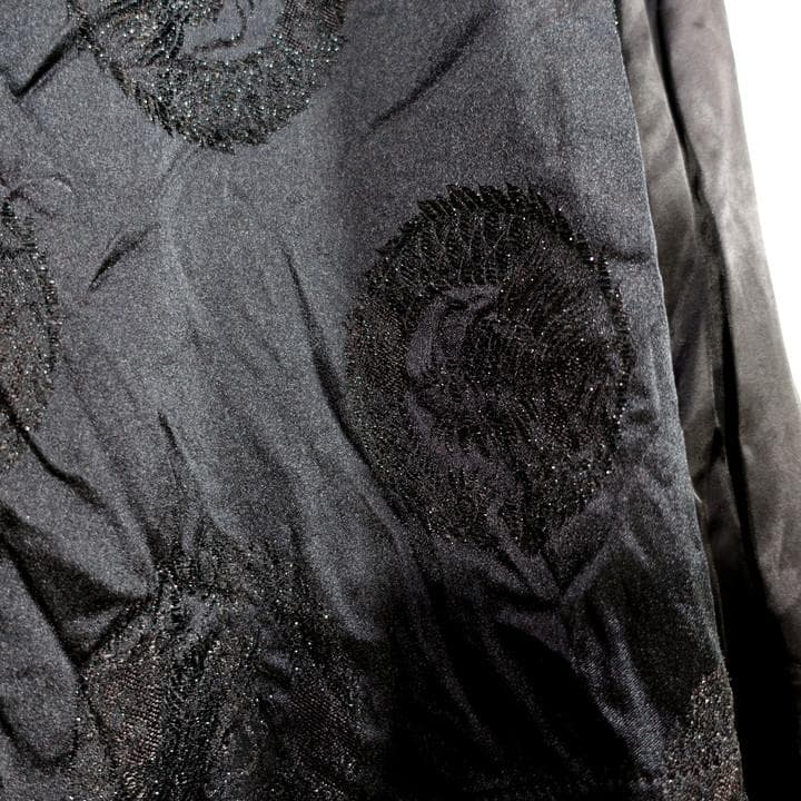 【mocomocosan】ブラックコムデギャルソン　春夏　龍刺繍後染めロン