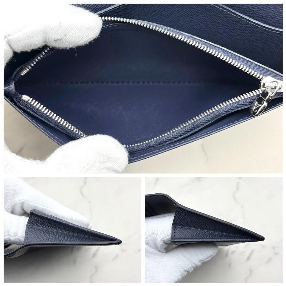 【極美品・新型】ルイヴィトン　エピ　ポルトフォイユブラザ　ブルーマリーヌ