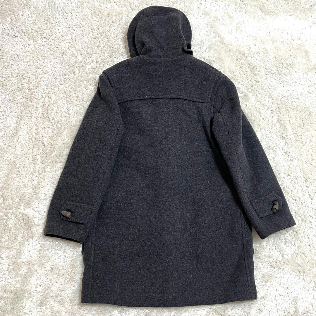 Burberryバーバリー ダッフルコート チェック レザー トグル グレー M