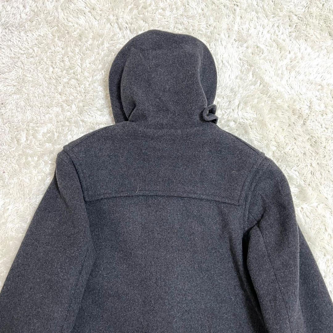 Burberryバーバリー ダッフルコート チェック レザー トグル グレー M