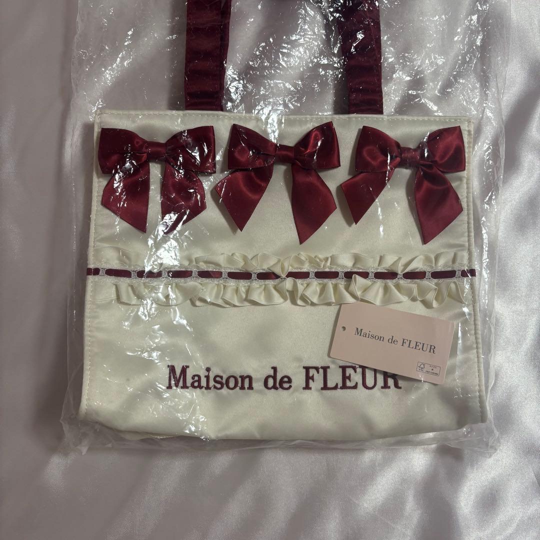 【新品未使用】Maison de FLEUR ショートケーキリボントートバッグ