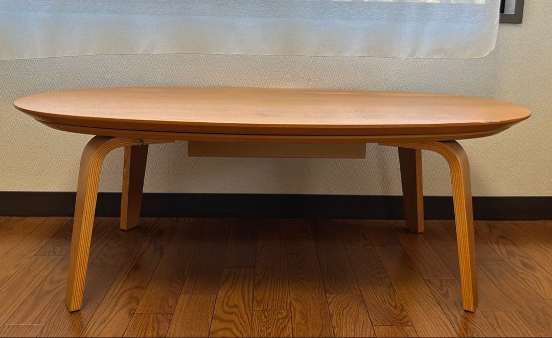 無印良品　楕円こたつ・小・本体・タモ材曲木脚