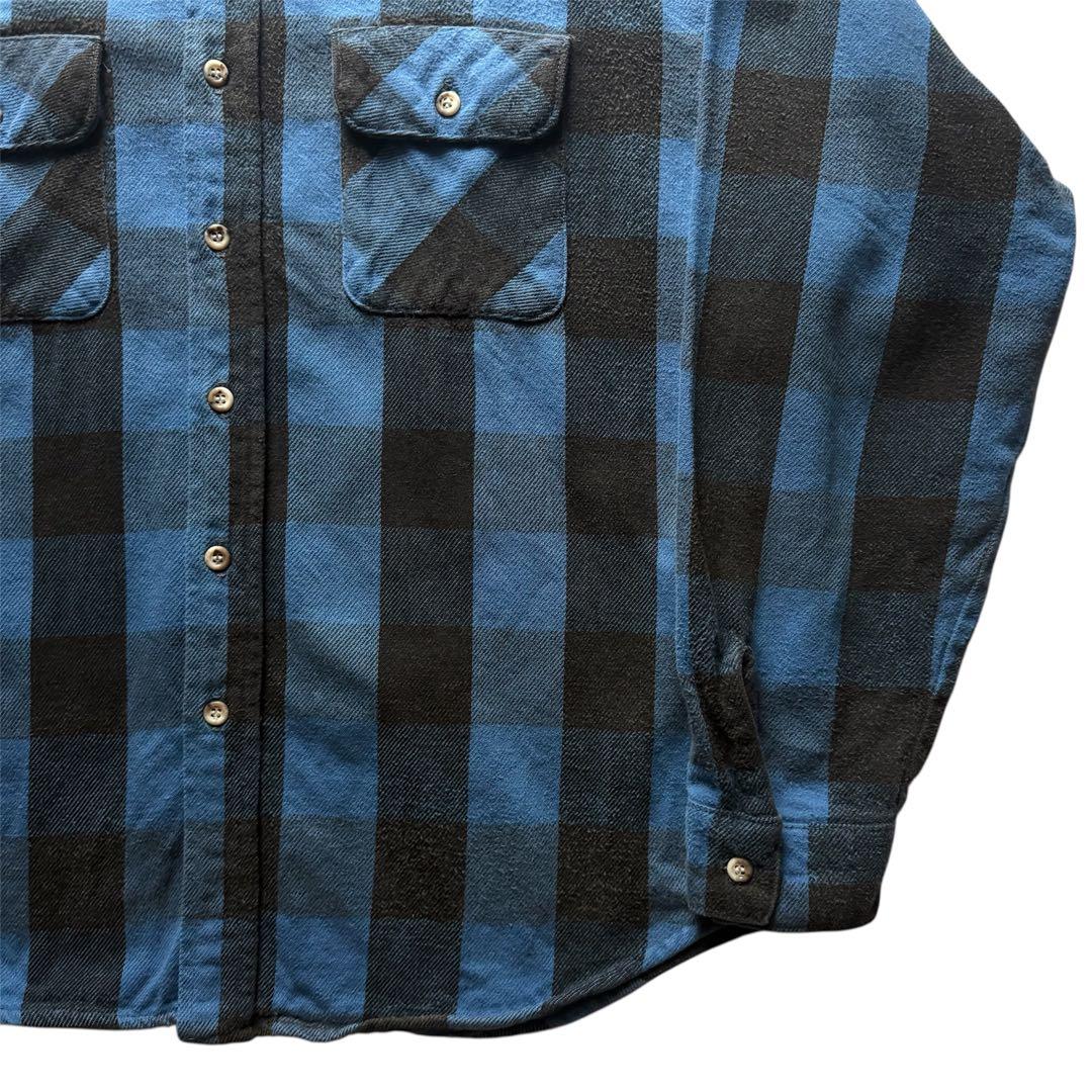 希少 FIVE BROTHER ネルシャツ XL ファイブブラザー 青黒