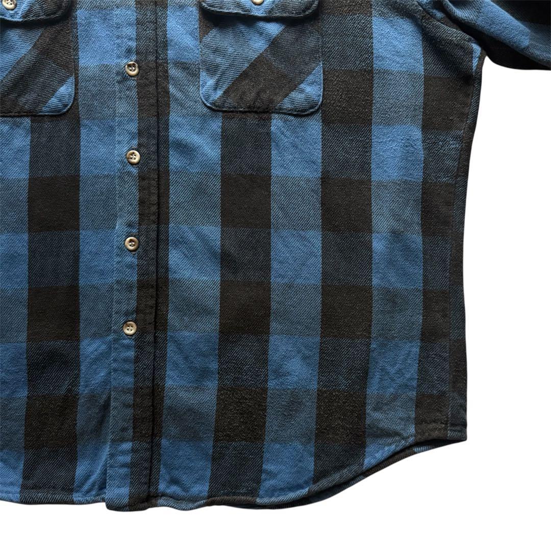 希少 FIVE BROTHER ネルシャツ XL ファイブブラザー 青黒