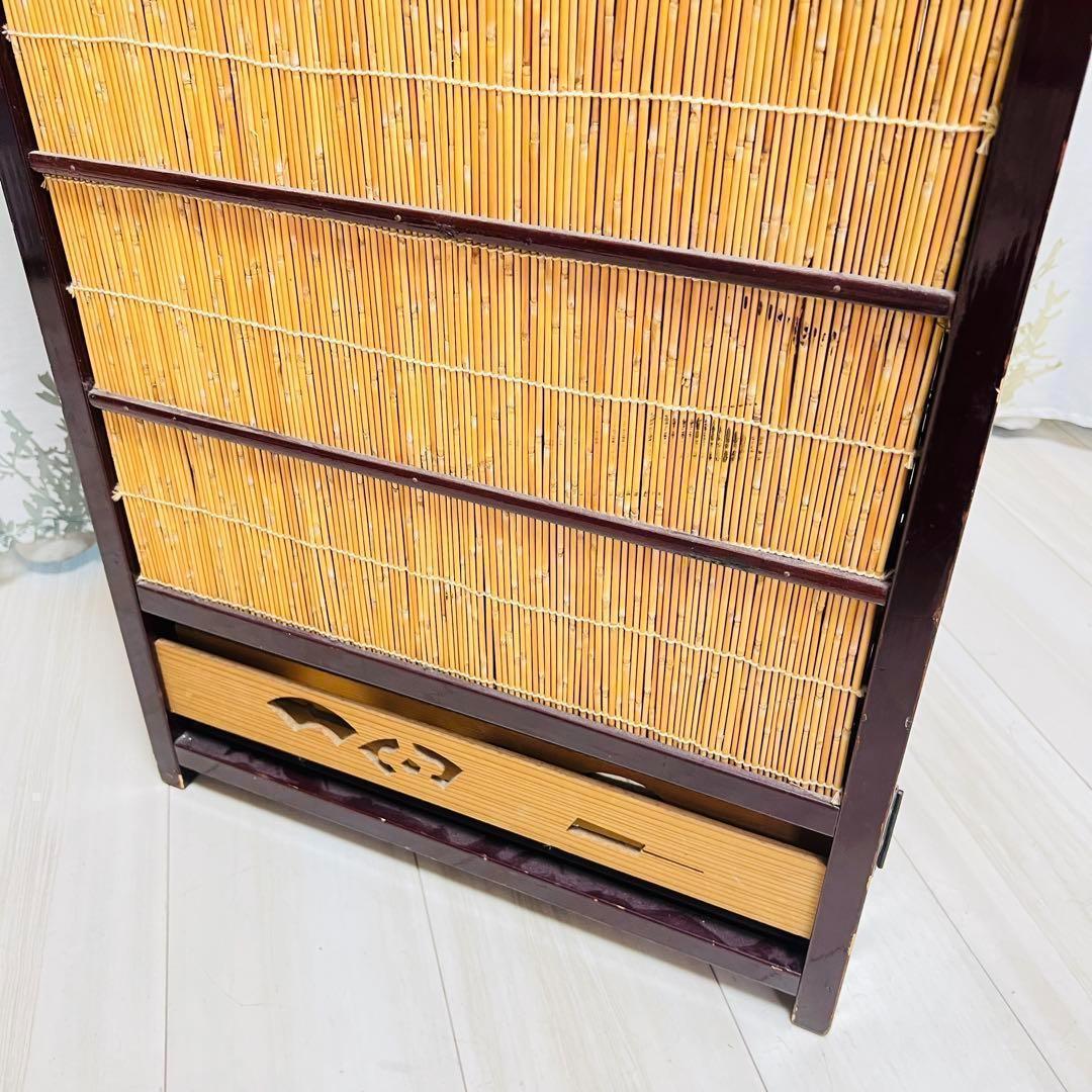 レトロ　￼和風　屏风　衝立　4つ折り　古風