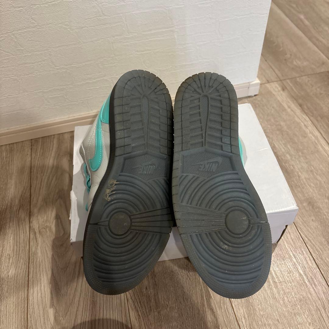 Jordan スニーカー グレー/ターコイズ