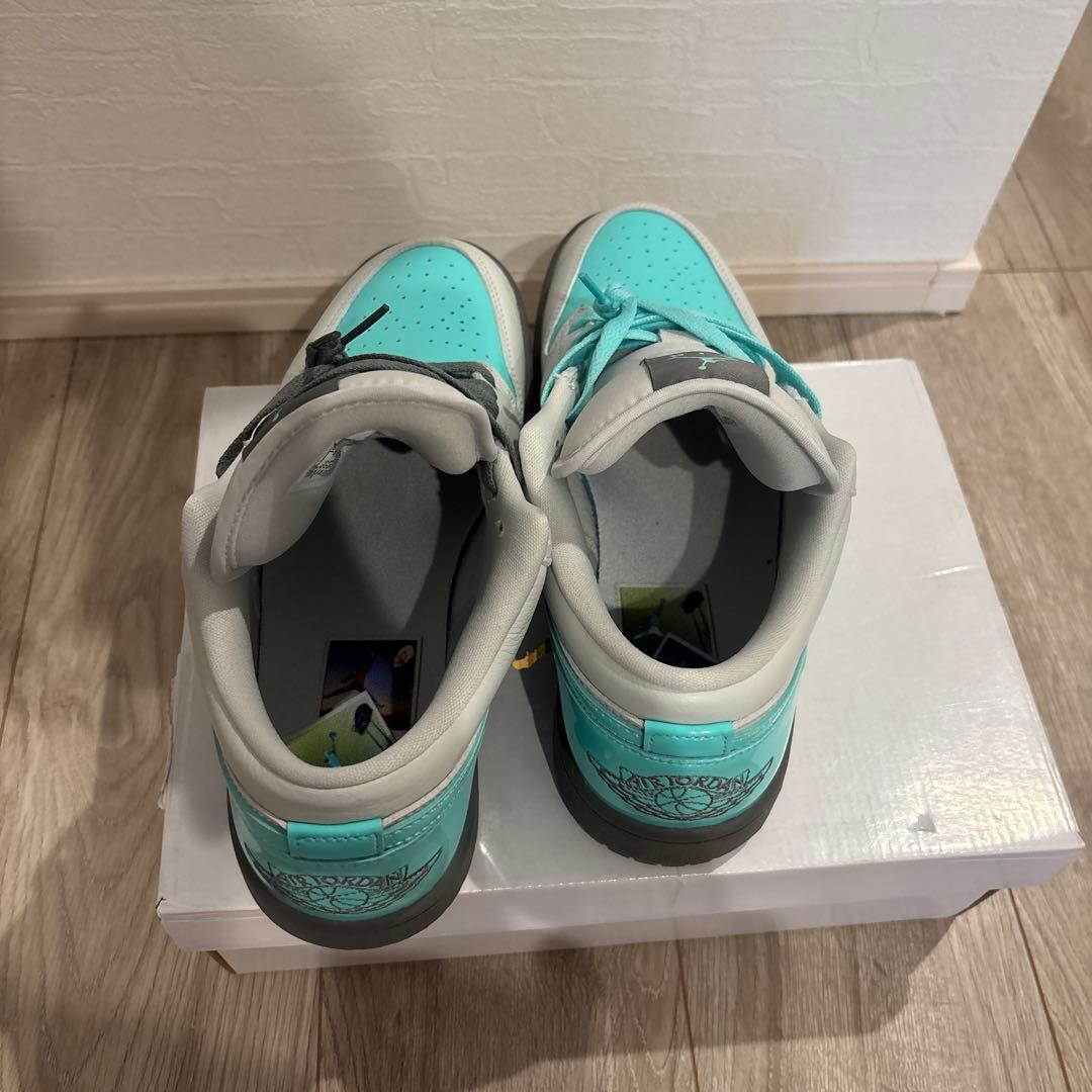 Jordan スニーカー グレー/ターコイズ