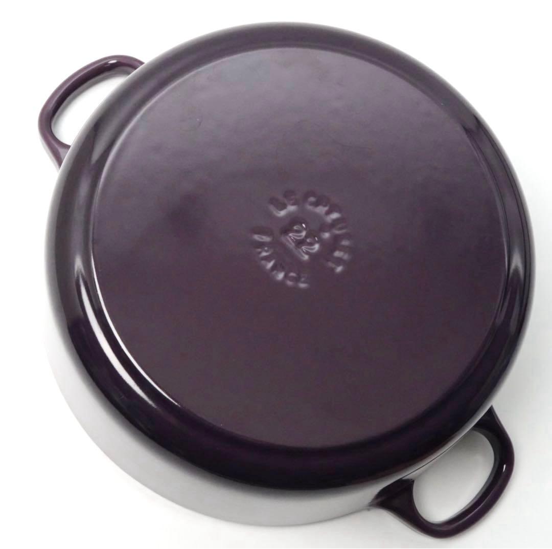 【美品】LE CREUSET　ココット ロンド カシス　22cm