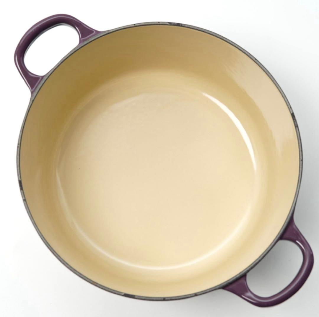 【美品】LE CREUSET　ココット ロンド カシス　22cm