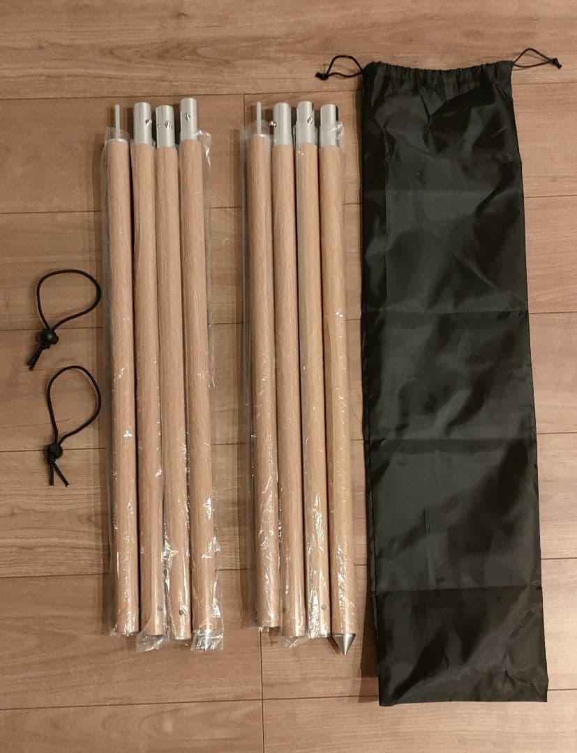 新品！お買い得！木目調アルミ製ポール（2本組×3セット）