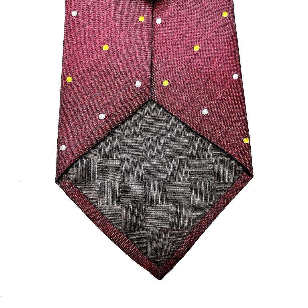 新品タグ付きLOUIS VUITTON バーガンディ ボルドードット柄 ネクタイ