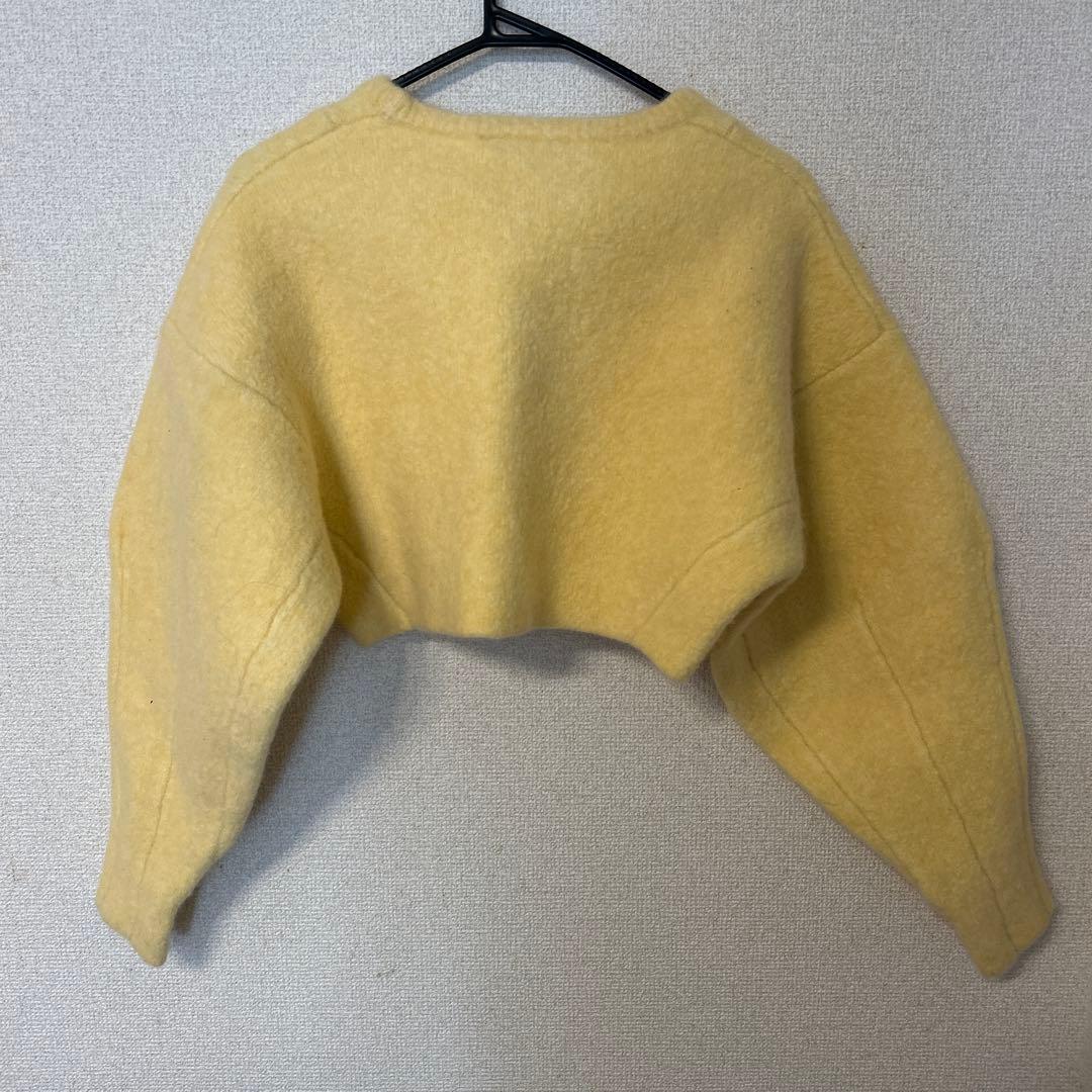 NKNIT イエロー クロップドセーター 長袖