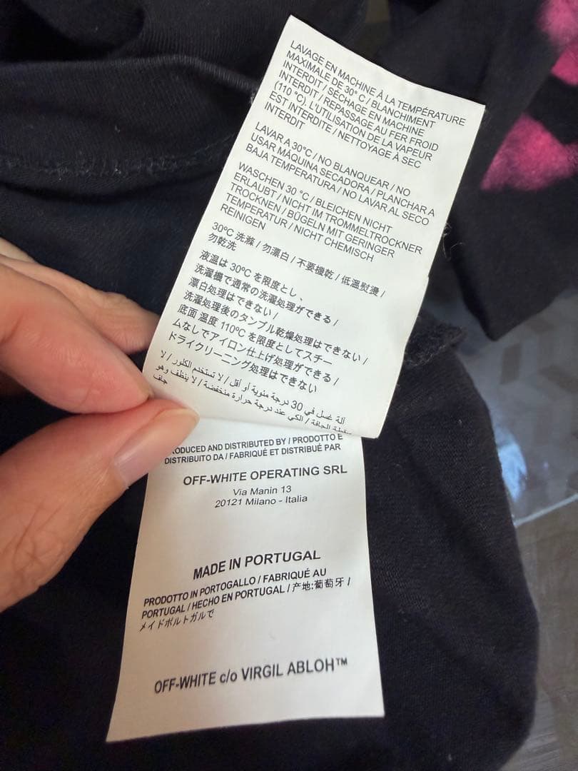 OFF-WHITE ブラック ロングスリーブ Tシャツ L