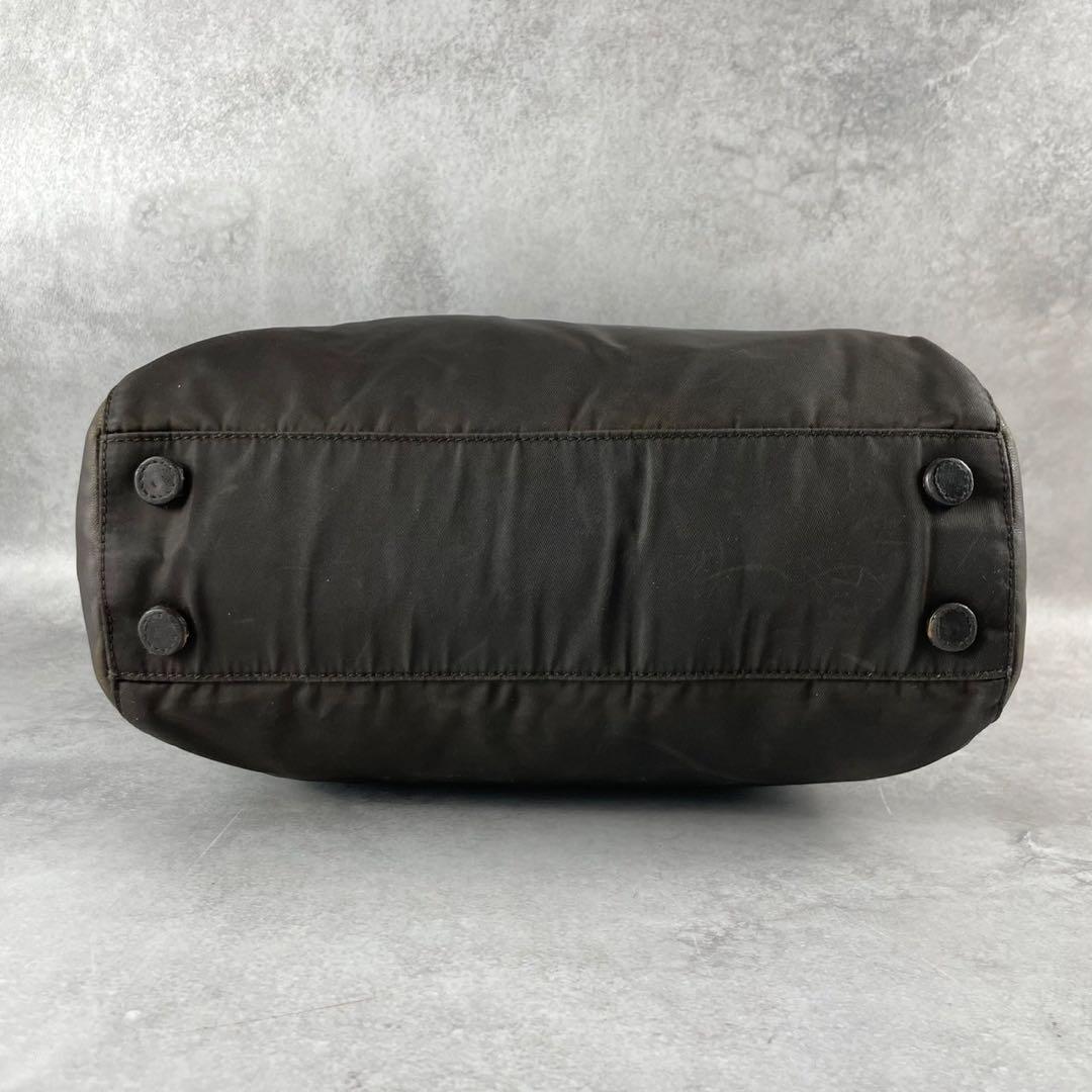 美品✨PRADA トートバッグ A4 ハンド ビジネス レザーナイロン ブラウン