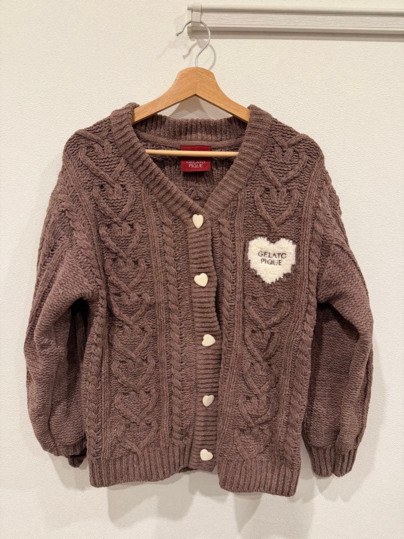 ブラウン ケーブル編み ルームウェアセット