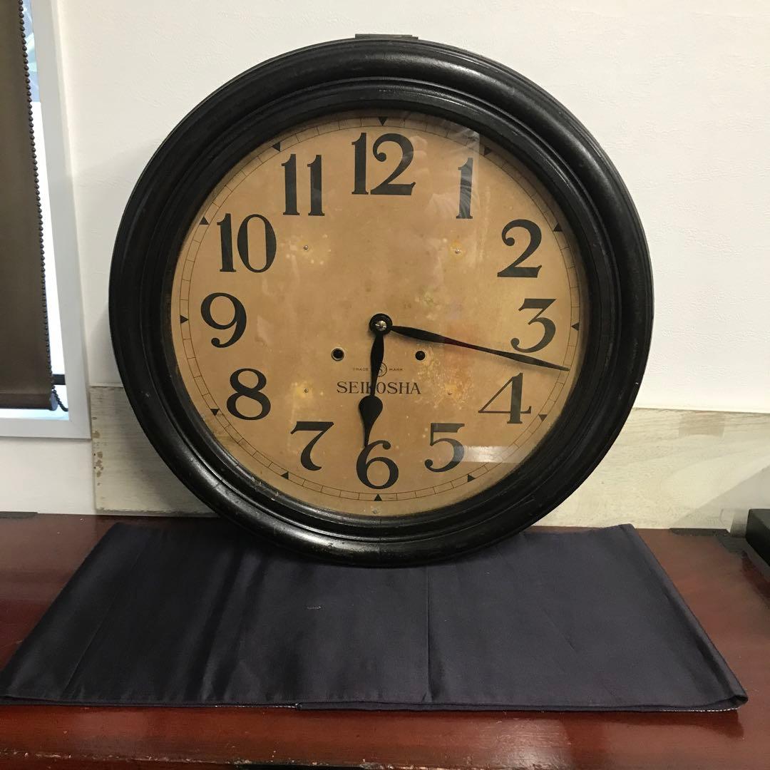 SEIKOSHA 円形掛時計 黒