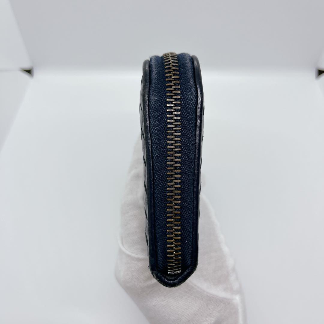 【美品】Bottega Veneta ネイビー イントレチャート 長財布