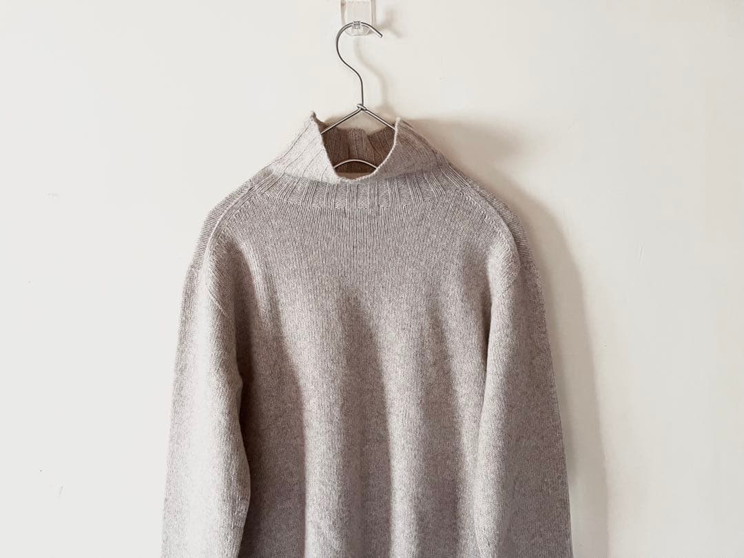 マーガレットハウエル 定番ウールカシミヤ タートルネックニット エクリュ 美品