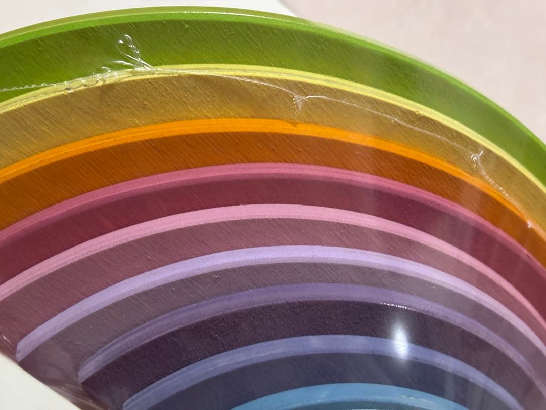 新品●グリムス●半円盤セミサークル パステルレインボー 積み木