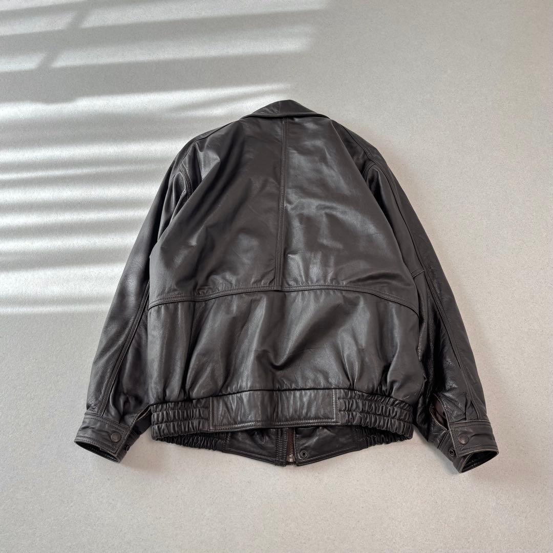 vintage leather jacket A-2 brown L 本革 短丈