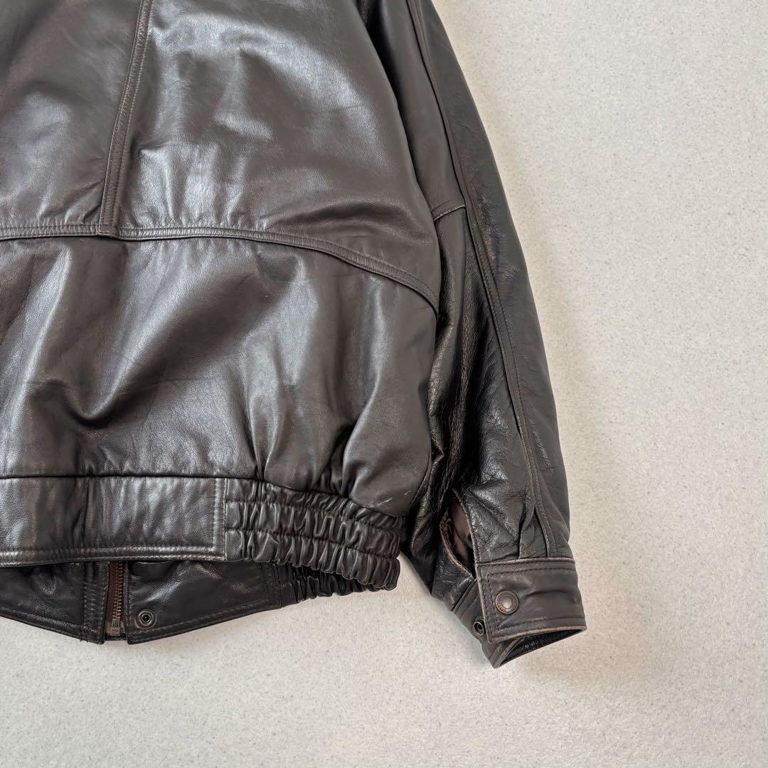 vintage leather jacket A-2 brown L 本革 短丈