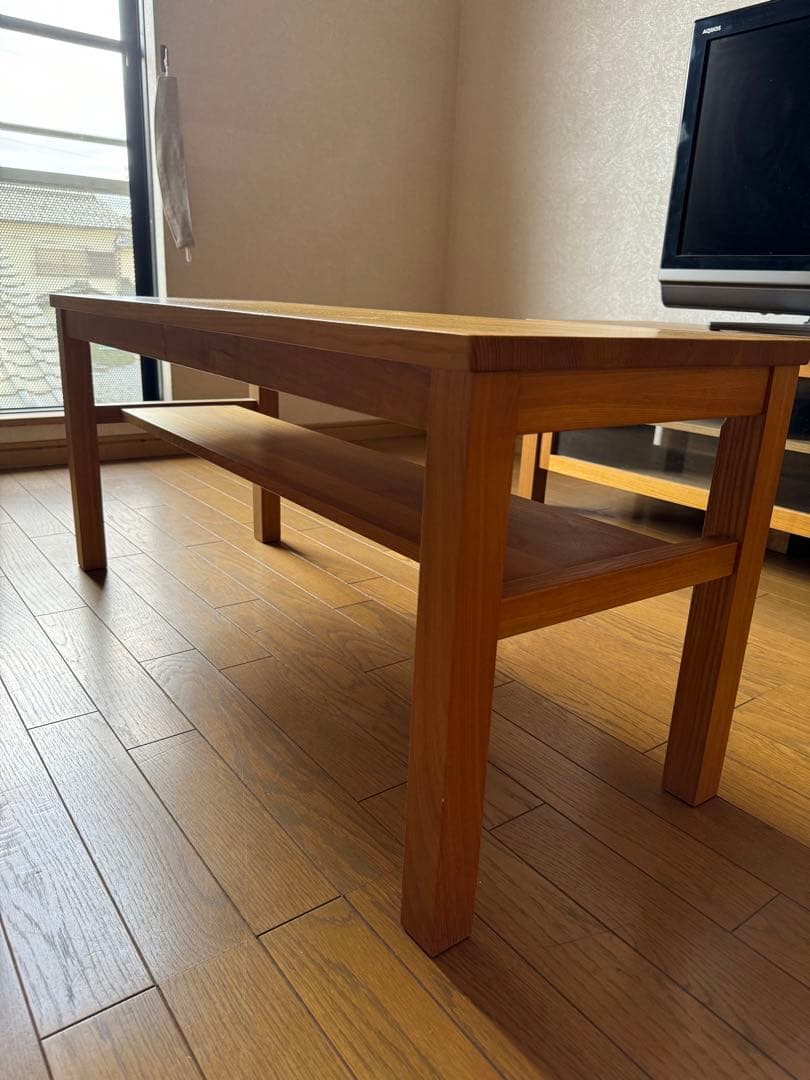 無印良品　タモ材　ベンチ　テレビ台。