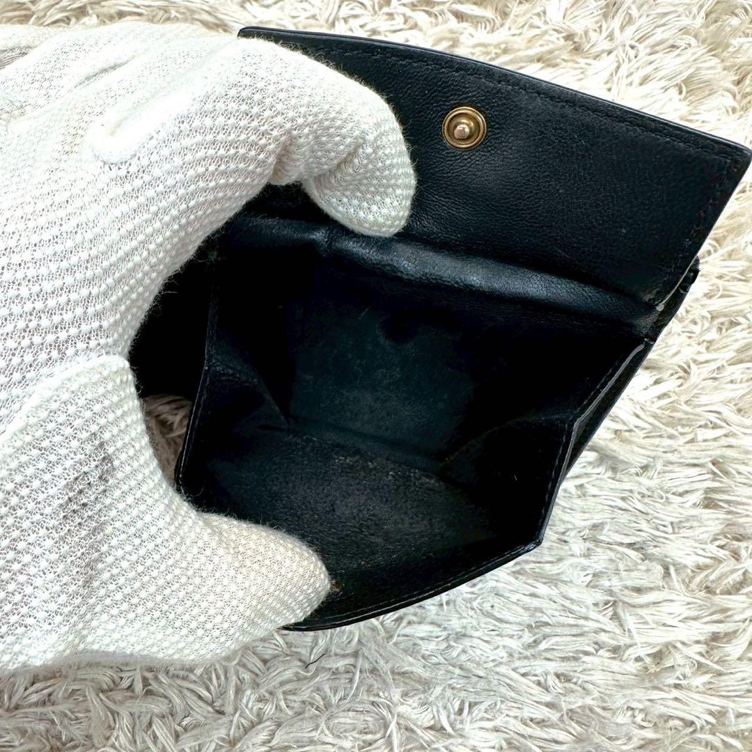 【美品】サンローラン 二つ折り財布 ブラック クロコ YSL メンズ