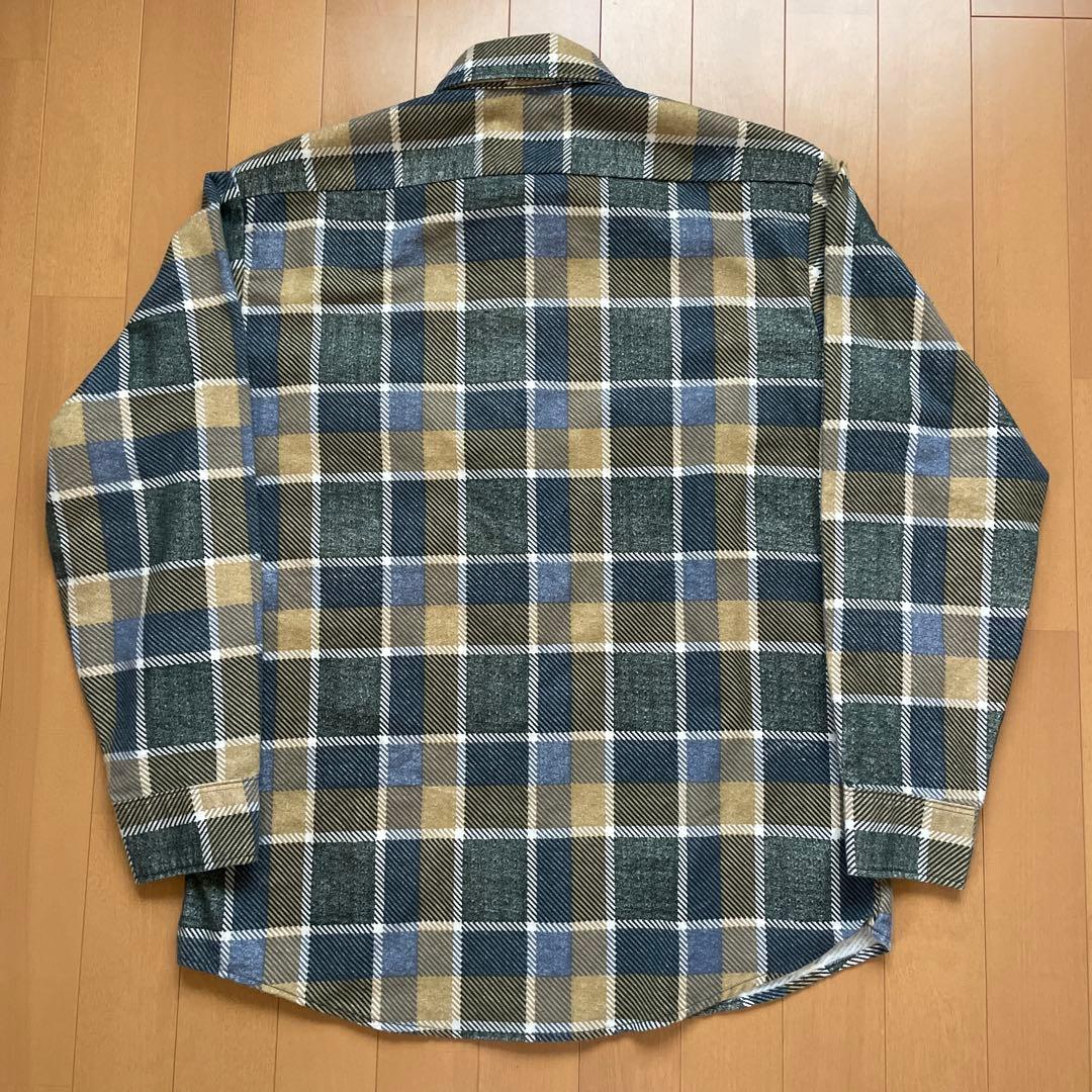 70s sears PERMA-PREST プリントネルシャツ