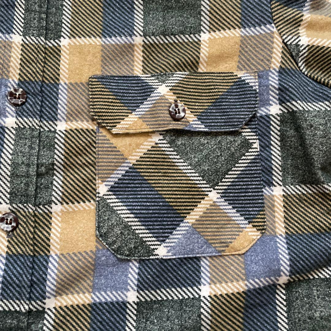 70s sears PERMA-PREST プリントネルシャツ