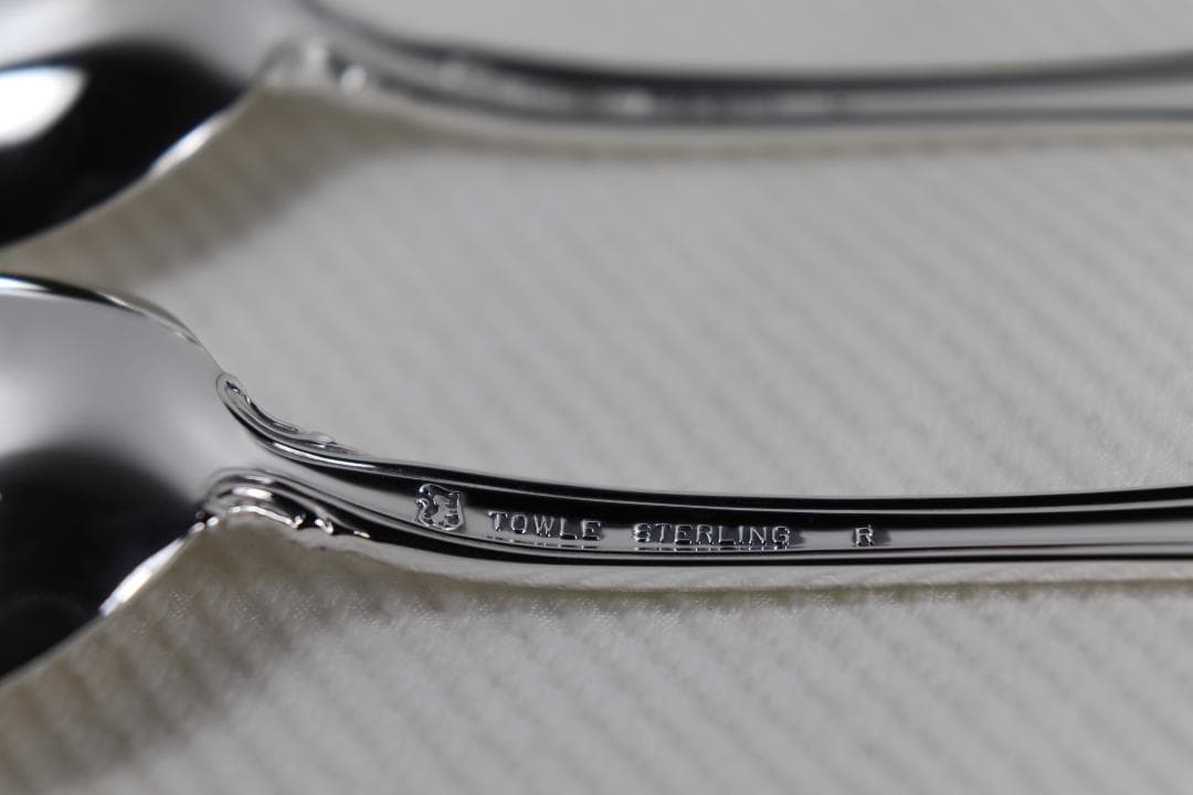 アメリカ■TOWLE社■スターリング製ティースプーン2本セット■とてもきれい¨