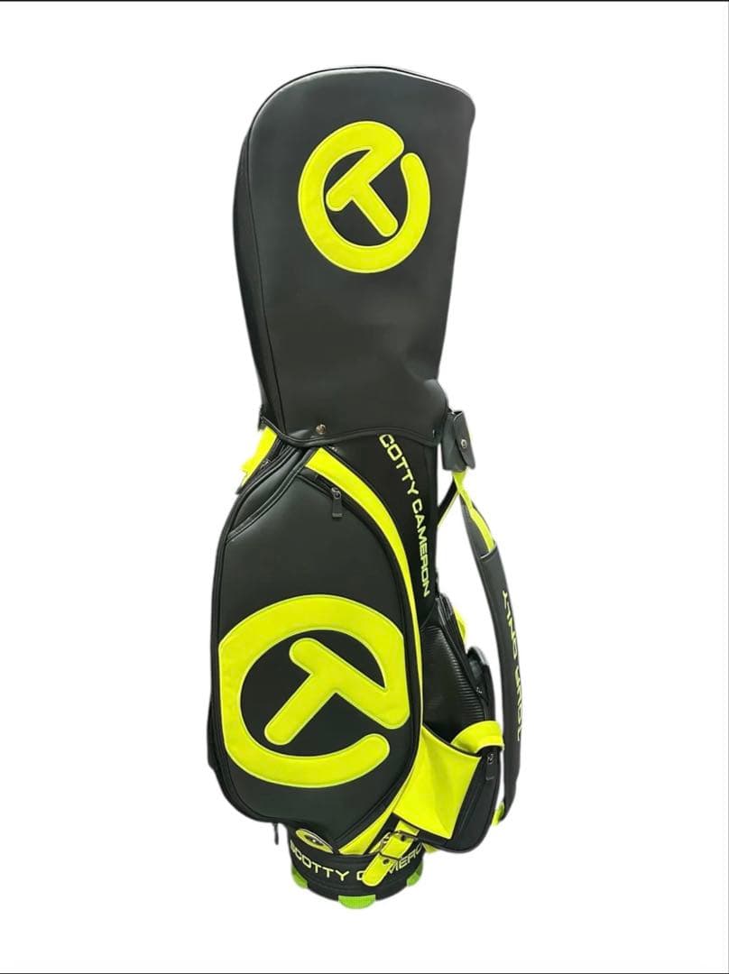 ゴルフ キャディバッグ ツアー風デザイン ブラック ネオンカラー