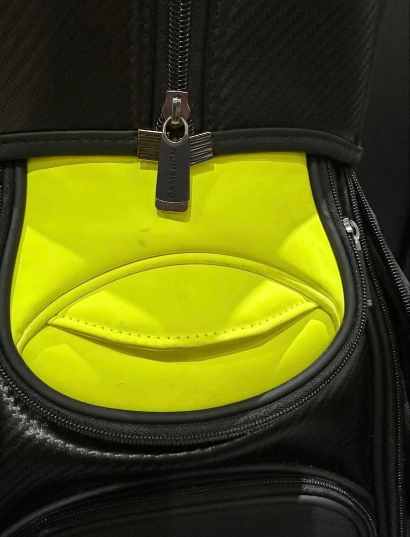 ゴルフ キャディバッグ ツアー風デザイン ブラック ネオンカラー