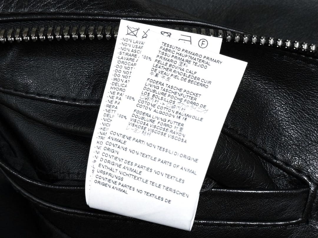 16ss 44 マルジェラ 5ZIP 八の字 カーフ ライダースジャケット 44